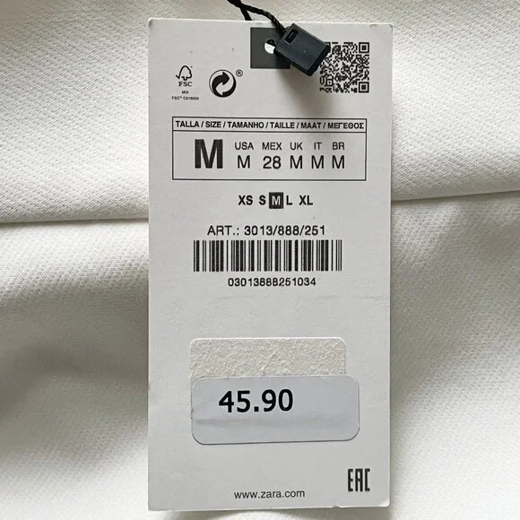 Zara High-waisted Slit Skort Wrap Shorts Oyster White NWT - Picture 8 of 10